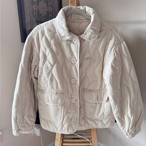 Cream Cotton Quilted Jacket